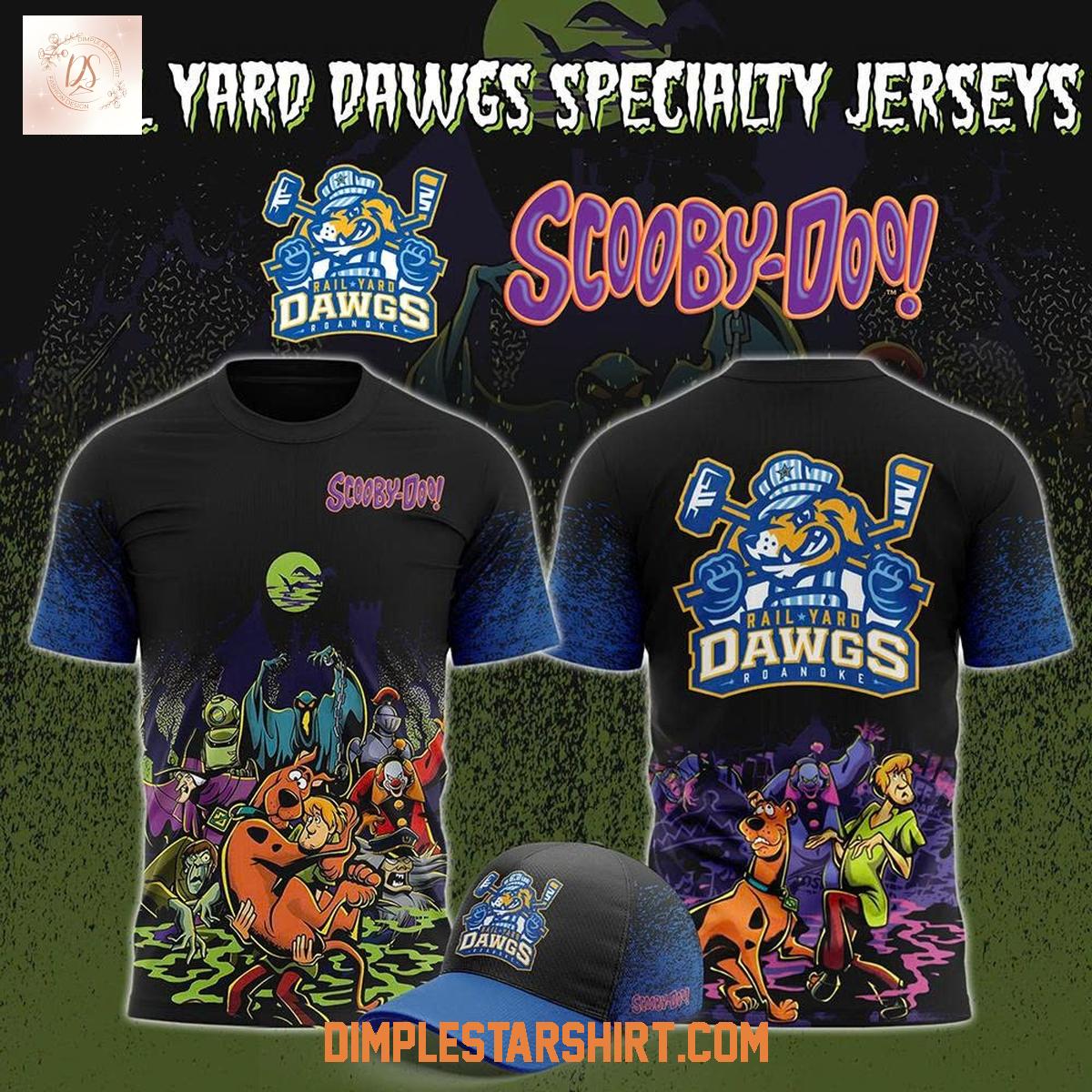 Roanoke Rail Yard Dawgs x Scooby Doo Night Hoodie Shirt Roanoke Rail Yard Dawgs x Scooby Doo Night Hoodie Shirt