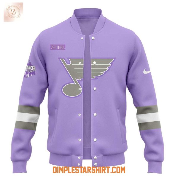 St.Louis Blues Fights Cancer Lavender Hockey Baseball Jacket