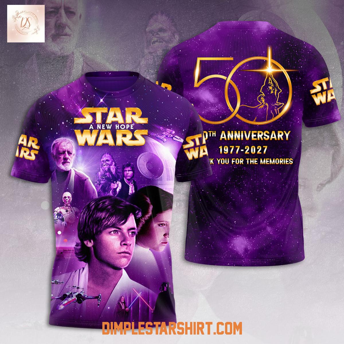 Star Wars 50th Anniversary 1977 2027 Memories Hoodie Shirt Star Wars 50th Anniversary 1977 2027 Memories Hoodie Shirt