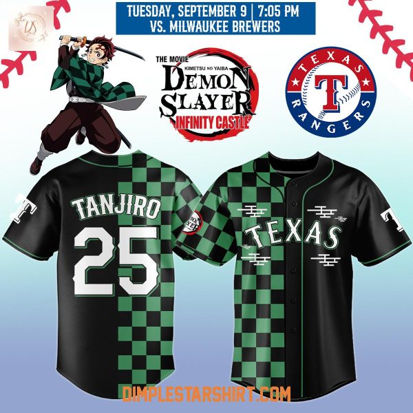 Texas Rangers Demon Slayer Tanjiro 2025 Jersey