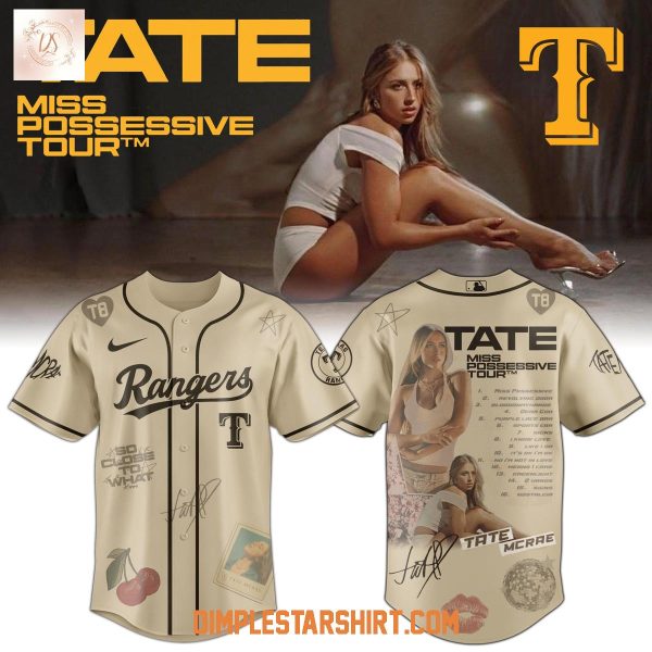 Texas Rangers x Tate McRae Miss Possessive Tour 2025 Jersey
