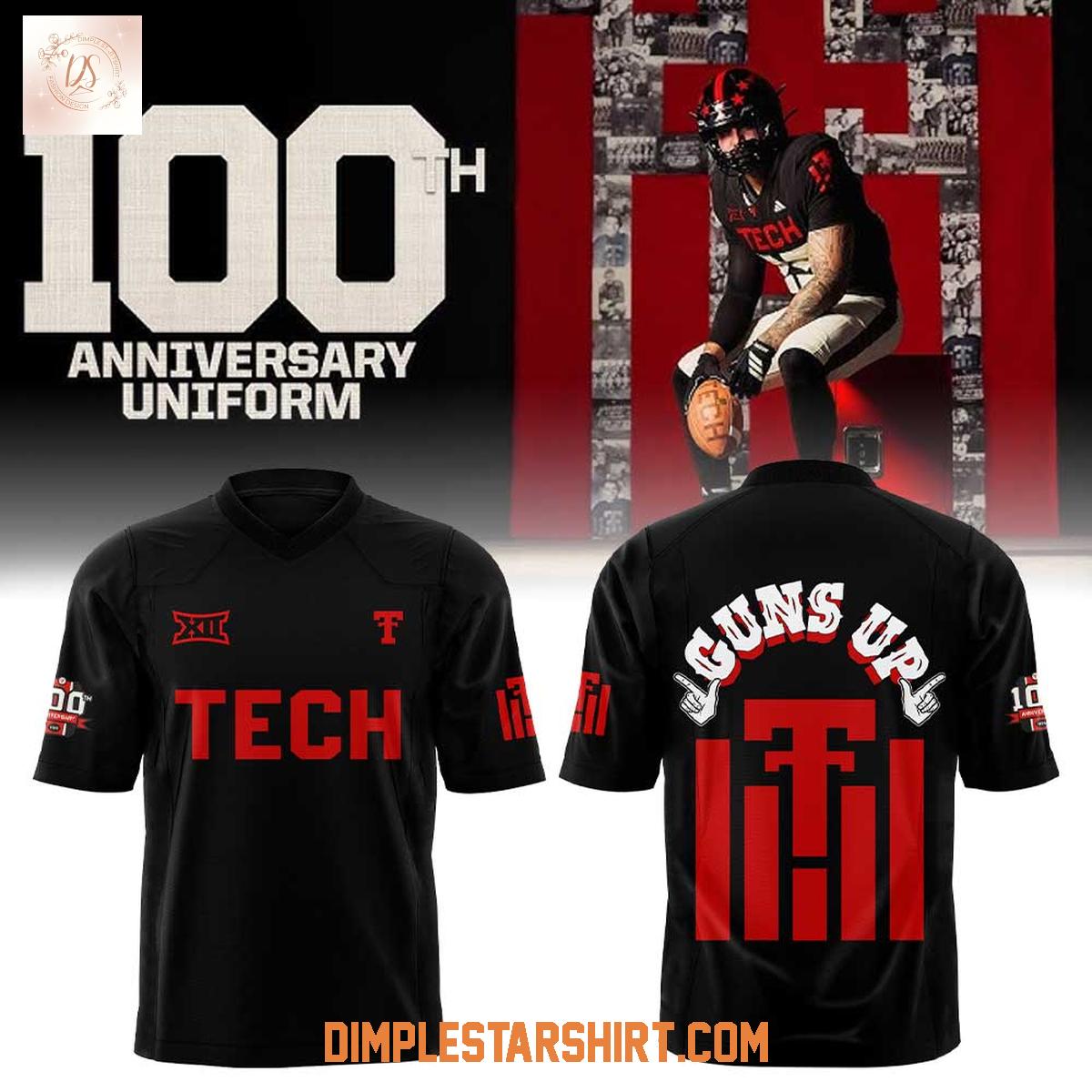 Texas Tech Red Raiders Football 100th Anniversary Uniform Guns Up Football Jersey Texas Tech Red Raiders Football 100th Anniversary Uniform Guns Up Football Jersey