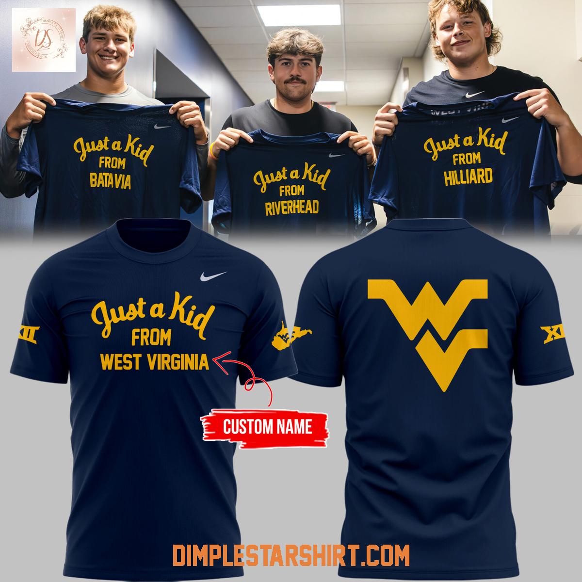 West Virginia Mountaineers Just A Kid Hoodie Shirt West Virginia Mountaineers Just A Kid Hoodie Shirt