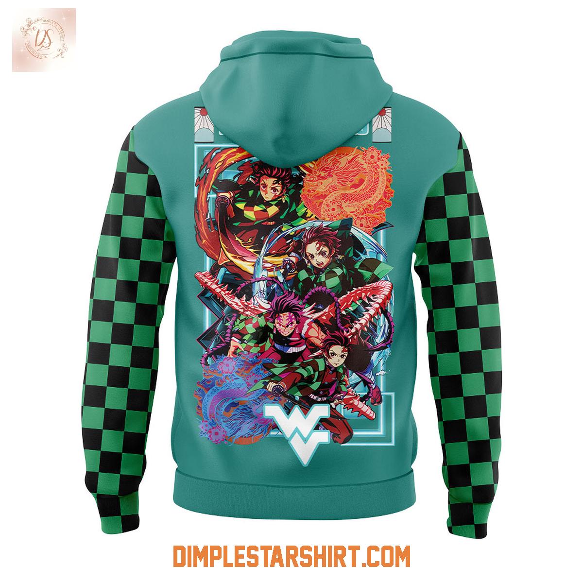 West Virginia Mountaineers Demon Slayer Kamado Tanjiro Hoodie Shirt West Virginia Mountaineers Demon Slayer Kamado Tanjiro Hoodie Shirt