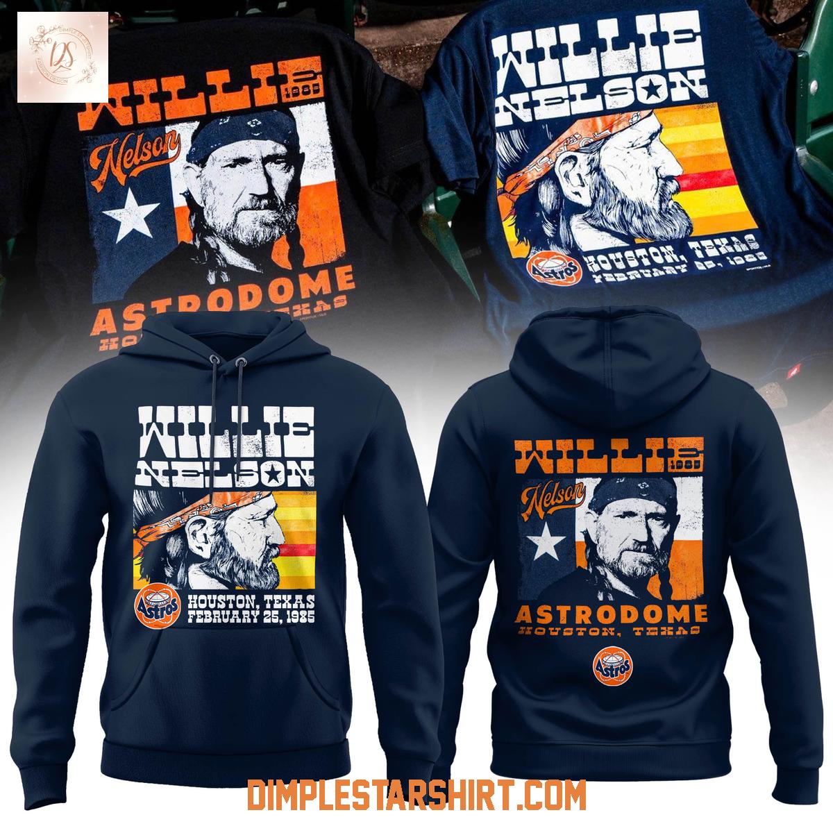 Willie Nelson Astrodome Houston Astros Navy Hoodie Shirt Willie Nelson Astrodome Houston Astros Navy Hoodie Shirt