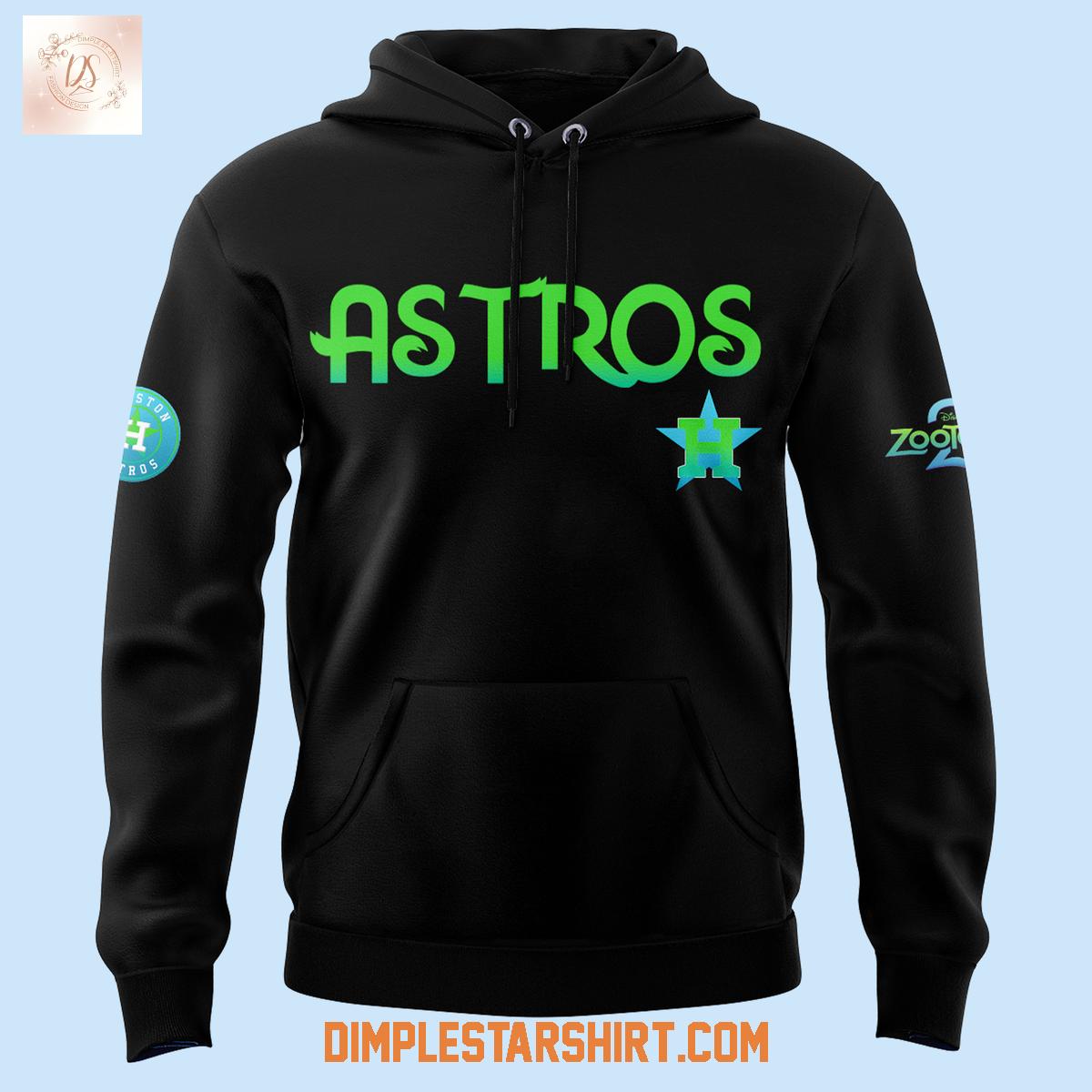 Zootopia 2 Mix Houston Astros Black Hoodie Shirt Zootopia 2 Mix Houston Astros Black Hoodie Shirt