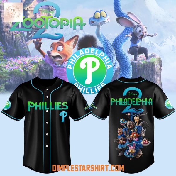 Zootopia 2 Mix Philadelphia Phillies Black 2025 Jersey