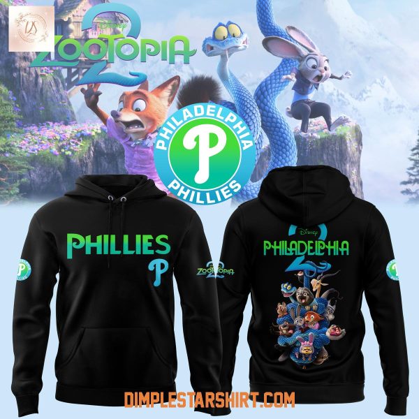 Zootopia 2 Mix Philadelphia Phillies Black Hoodie Shirt