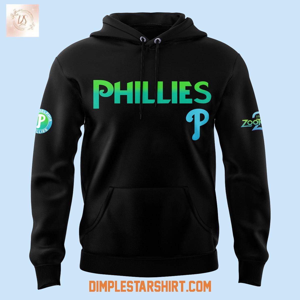 Zootopia 2 Mix Philadelphia Phillies Black Hoodie Shirt Zootopia 2 Mix Philadelphia Phillies Black Hoodie Shirt