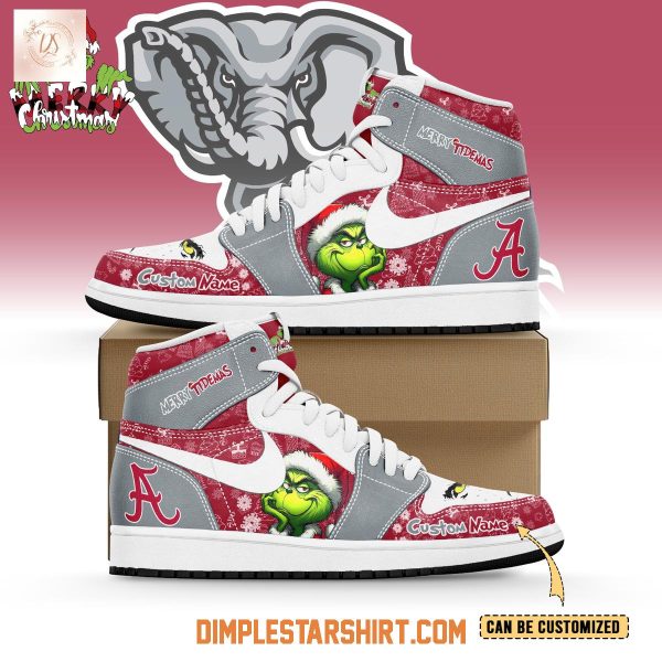 Alabama Crimson Tide The Grinch Merry Christmas Air Jordan 1 Shoes