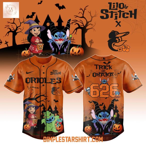 Baltimore Orioles x Lilo & Stitch 626 Trick Or Treat Jersey