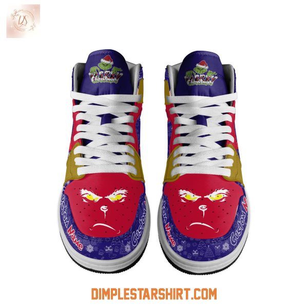 Baltimore Ravens The Grinch Merry Christmas Air Jordan 1 Shoes