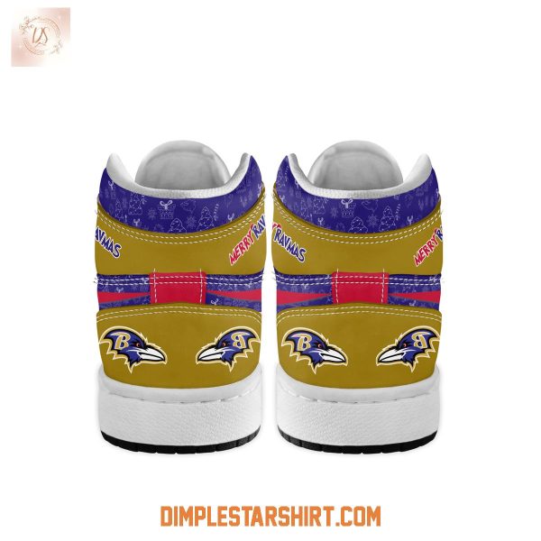 Baltimore Ravens The Grinch Merry Christmas Air Jordan 1 Shoes
