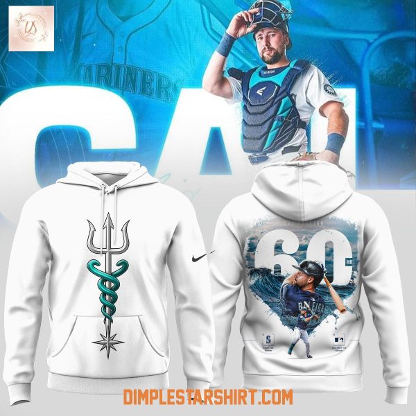 Cal Raleigh 60 Home Run King White Hoodie Shirt