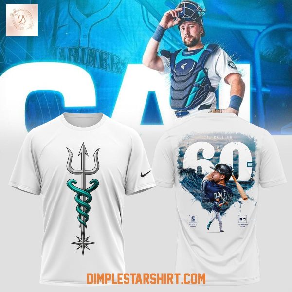 Cal Raleigh 60 Home Run King White Hoodie Shirt