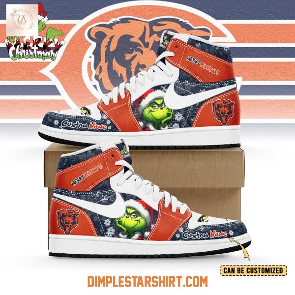 Chicago Bears The Grinch Merry Christmas Air Jordan 1 Shoes