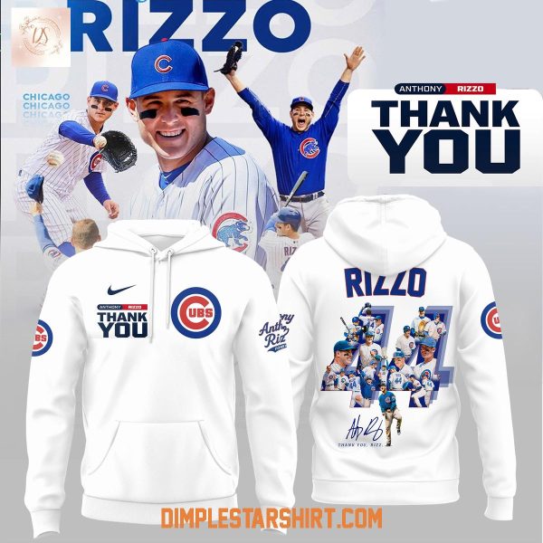 Chicago Cubs Legend Athony Rizzo White Hoodie Shirt