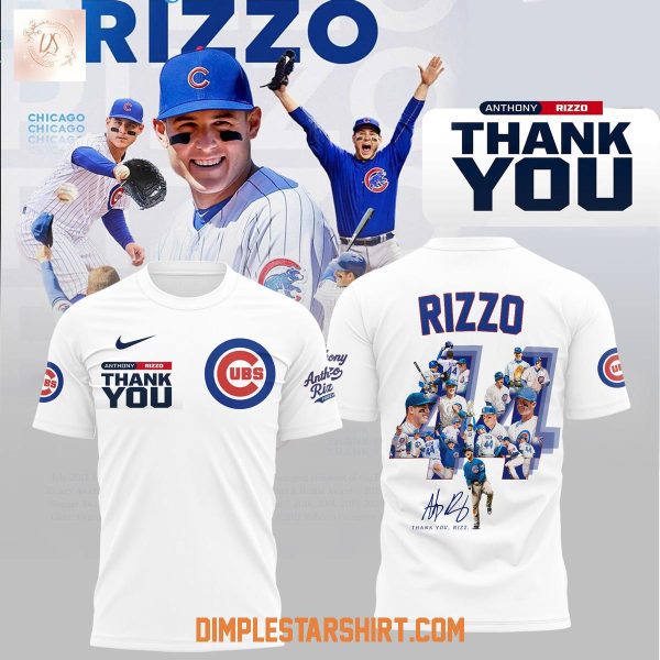 Chicago Cubs Legend Athony Rizzo White Hoodie Shirt