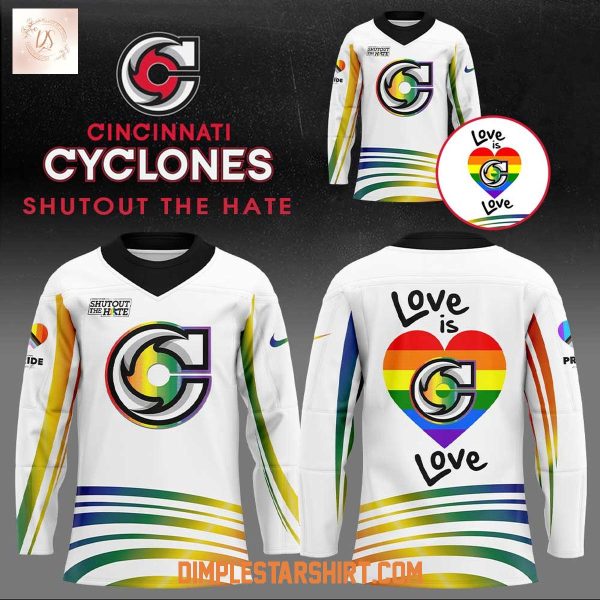 Cincinnati Cyclones Shutout The Hate Pride Love Is Love Hockey Jersey