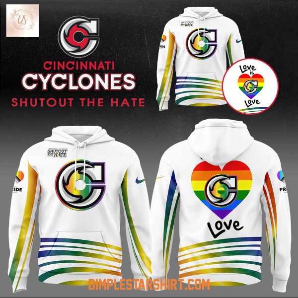 Cincinnati Cyclones Shutout The Hate Pride Love Is Love Hoodie Shirt