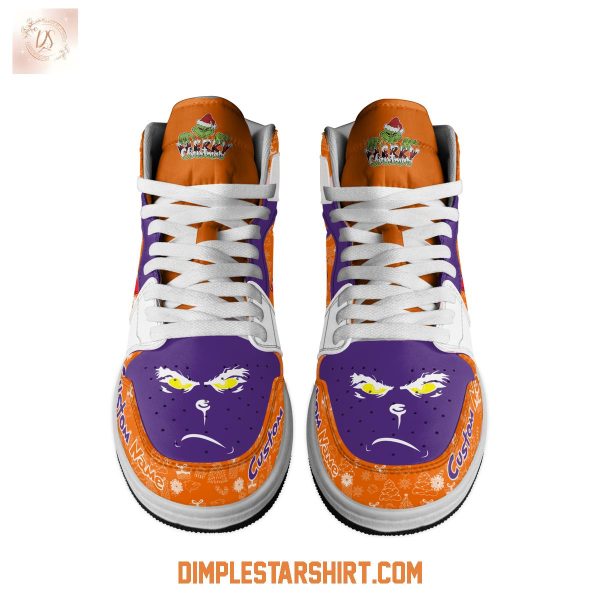 Clemson Tigers The Grinch Merry Christmas Air Jordan 1 Shoes