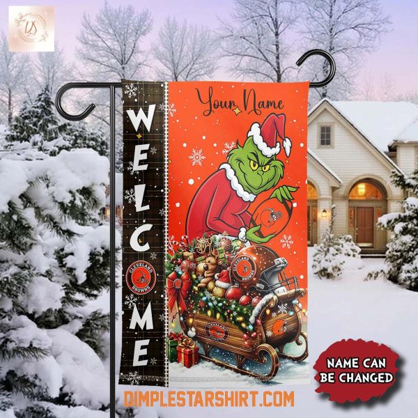 Cleveland Browns x The Grinch Christmas House Garden Flag