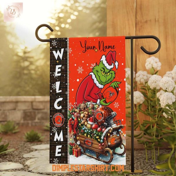 Cleveland Browns x The Grinch Christmas House Garden Flag