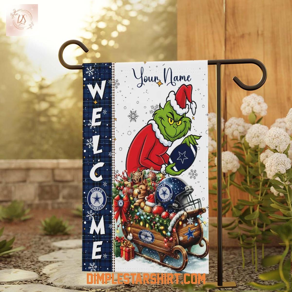 Dallas Cowboys x The Grinch Christmas House Garden Flag Dallas Cowboys x The Grinch Christmas House Garden Flag