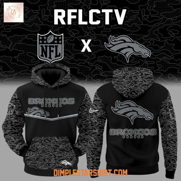 Denver Broncos x RFLCTV Black Hoodie Shirt