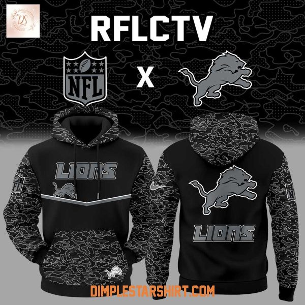 Detroit Lions x RFLCTV Black Hoodie Shirt