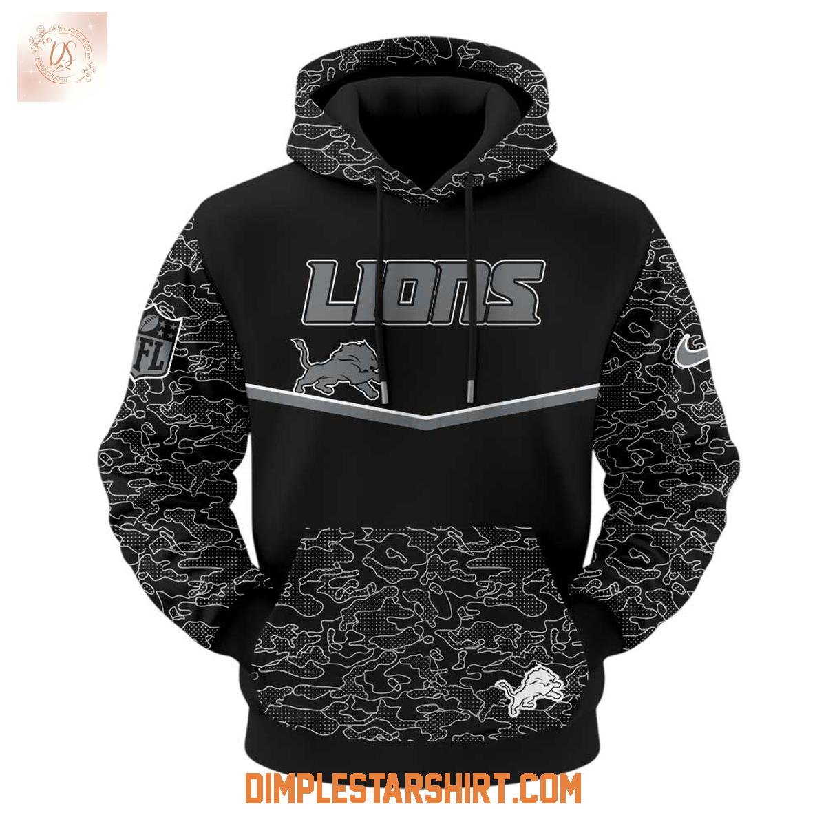 Detroit Lions x RFLCTV Black Hoodie Shirt Detroit Lions x RFLCTV Black Hoodie Shirt