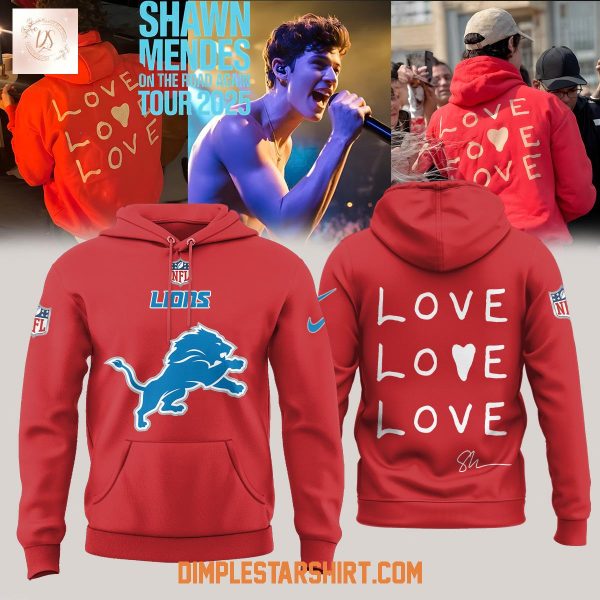 Detroit Lions x Shawn Mendes On The Road Again Tour 2025 Hoodie Shirt