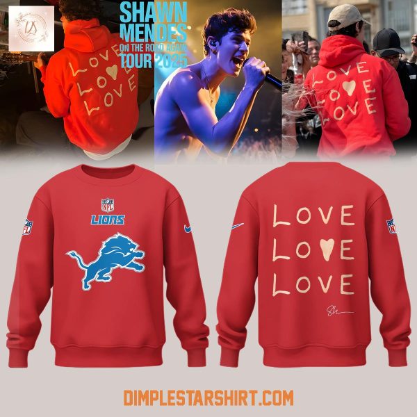 Detroit Lions x Shawn Mendes On The Road Again Tour 2025 Hoodie Shirt