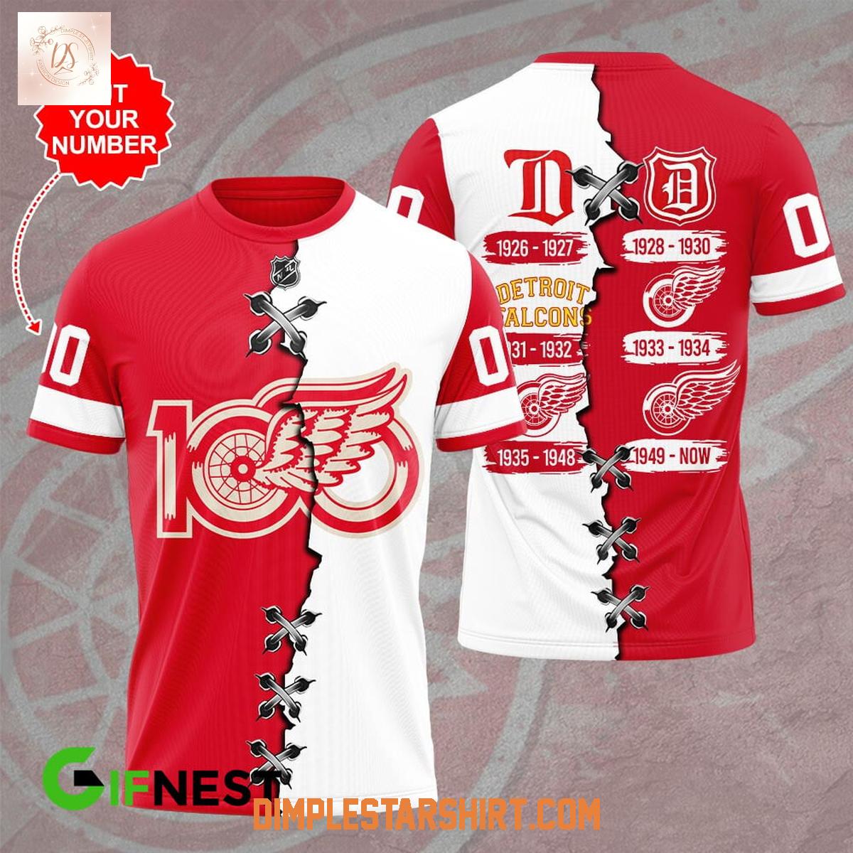 Detroit Red Wings 100 Years Hoodie Shirt Detroit Red Wings 100 Years Hoodie Shirt