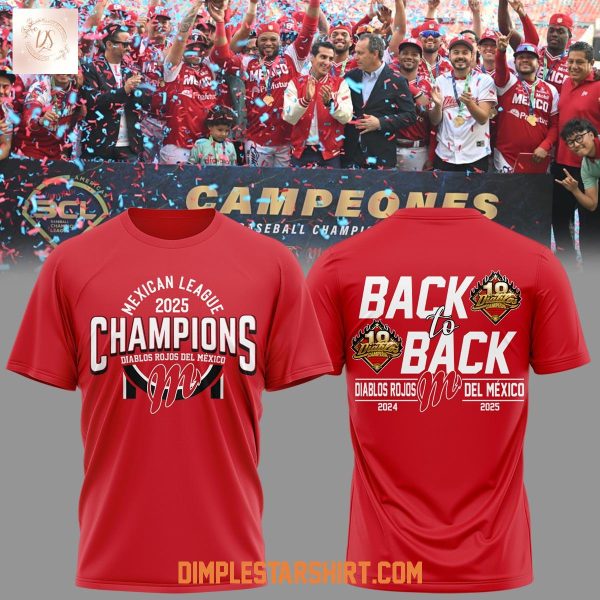 Diablos Rojos Del México Back To Back Campeon Shirt