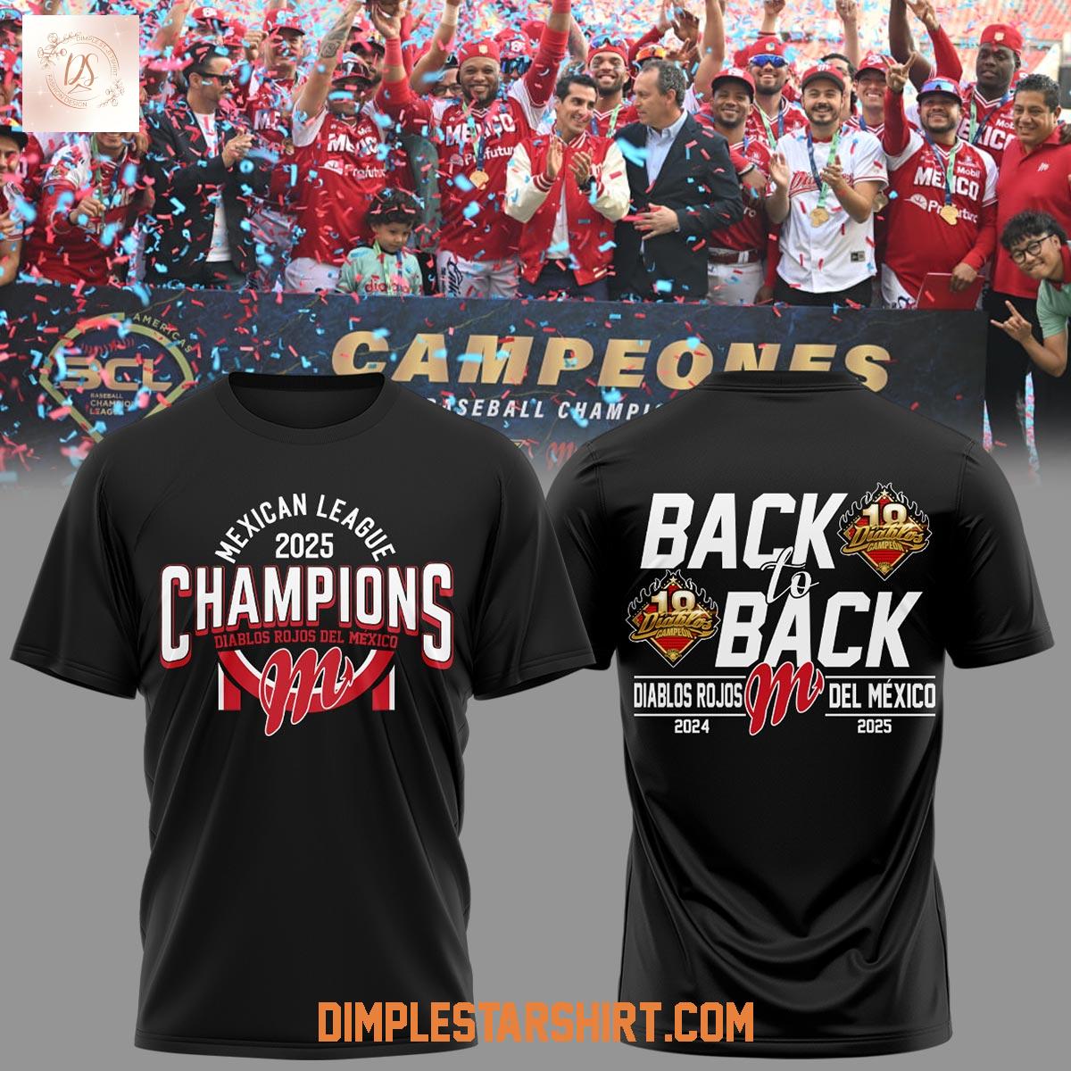 Diablos Rojos Del México Back To Back Campeon Shirt Diablos Rojos Del México Back To Back Campeon Shirt