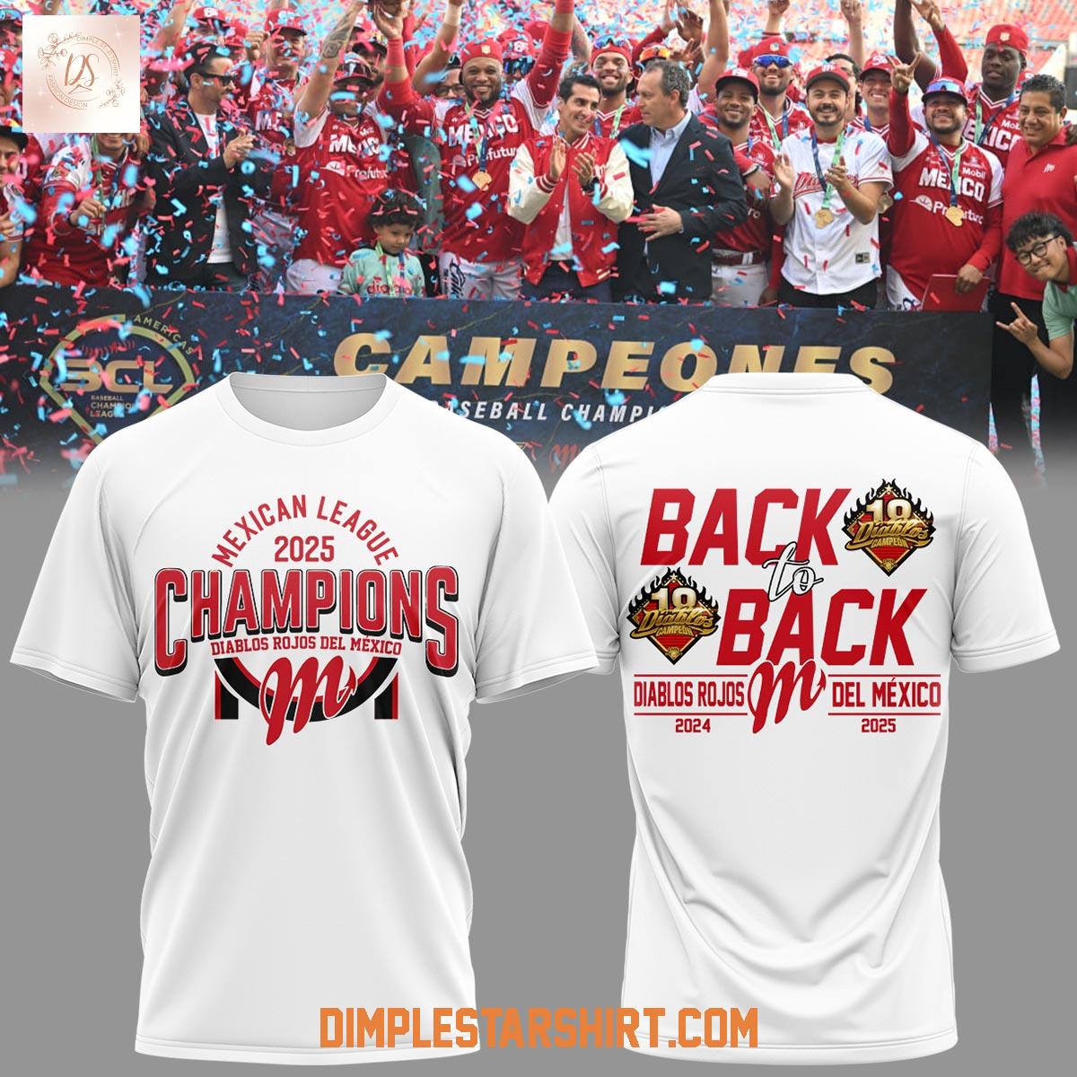 Diablos Rojos Del México Back To Back Campeon Shirt Diablos Rojos Del México Back To Back Campeon Shirt