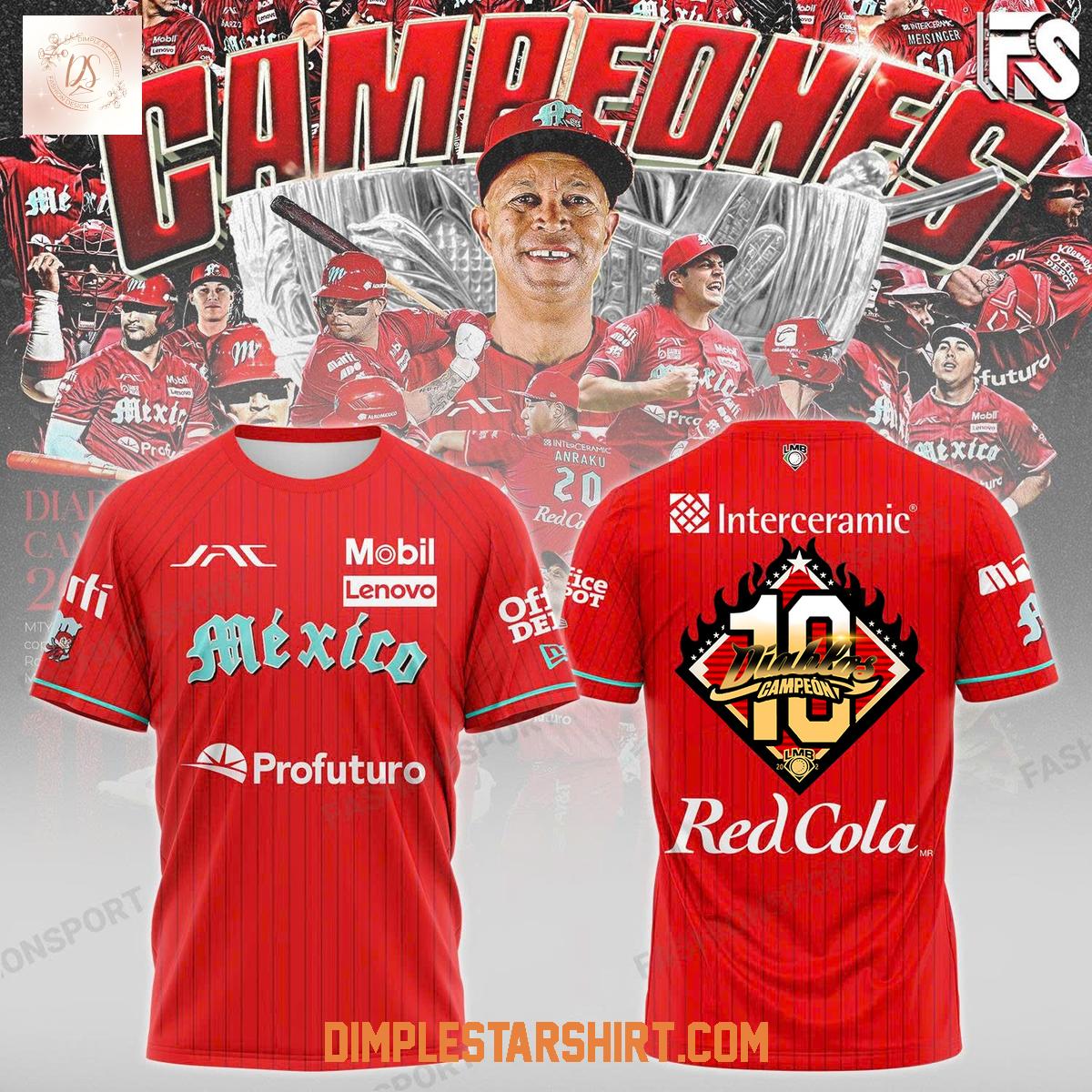 Diablos Rojos del México 10 Campeon Shirt Diablos Rojos del México 10 Campeon Shirt