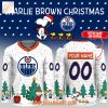 Edmonton Oilers Snoopy Peanuts Charlie Brown Christmas Hockey Jersey