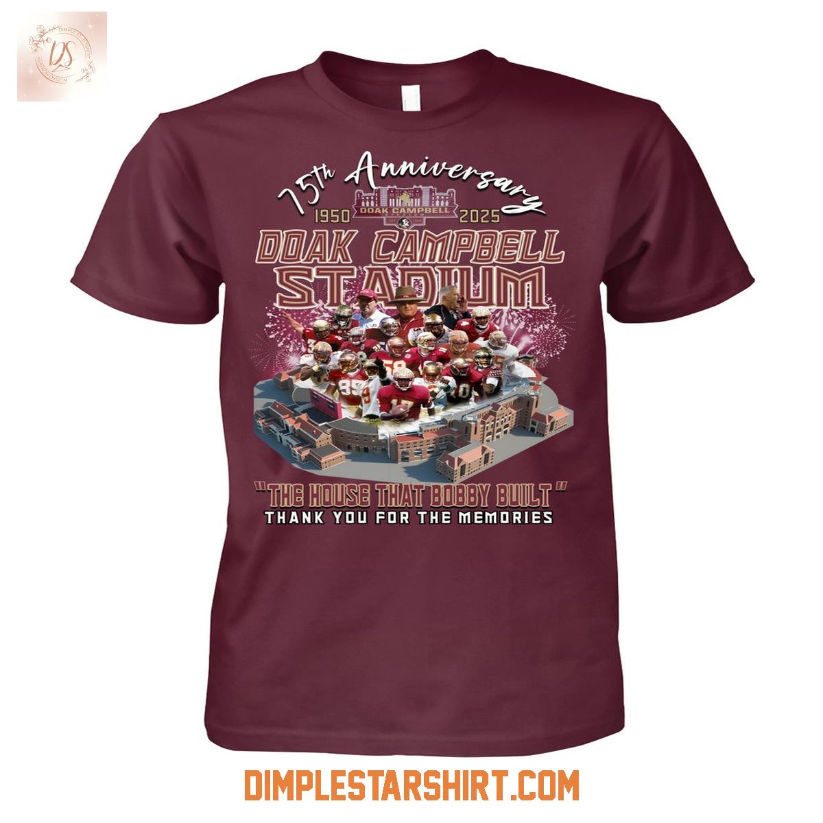 Florida State Seminoles Doak Campbell Stadium 1950 2025 T Shirt Florida State Seminoles Doak Campbell Stadium 1950 2025 T Shirt