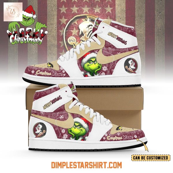 Florida State Seminoles The Grinch Merry Christmas Air Jordan 1 Shoes