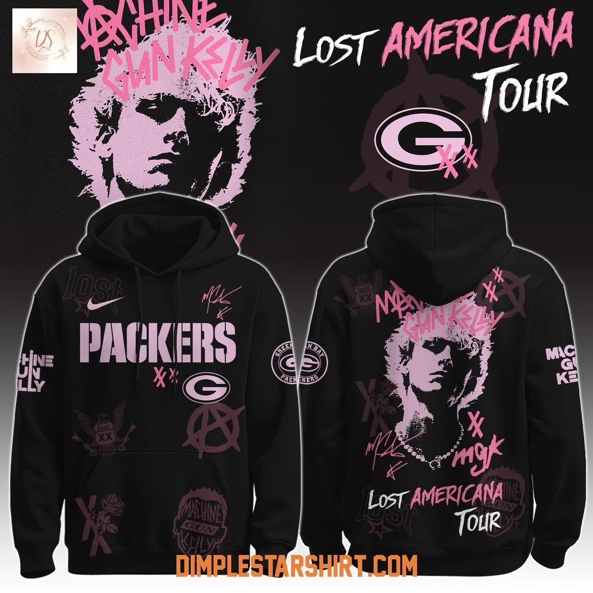 Green Bay Packers x Machine Gun Kelly The Lost Americana Tour 2025 Hoodie Shirt Green Bay Packers x Machine Gun Kelly The Lost Americana Tour 2025 Hoodie Shirt