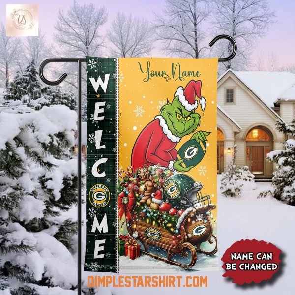 Green Bay Packers x The Grinch Christmas House Garden Flag