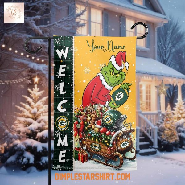 Green Bay Packers x The Grinch Christmas House Garden Flag