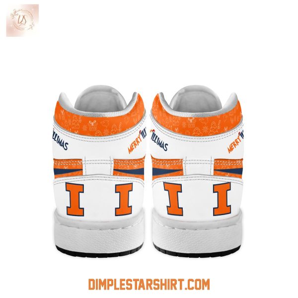 Illinois Fighting Illini The Grinch Merry Christmas Air Jordan 1 Shoes