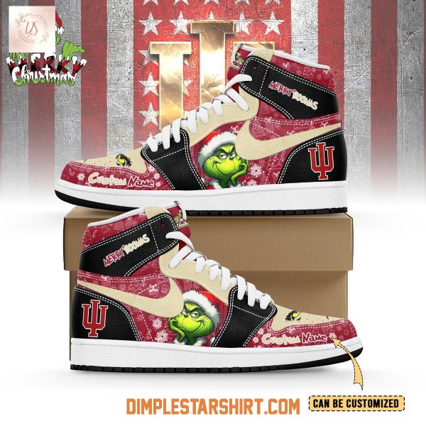 Indiana Hoosiers The Grinch Merry Christmas Air Jordan 1 Shoes