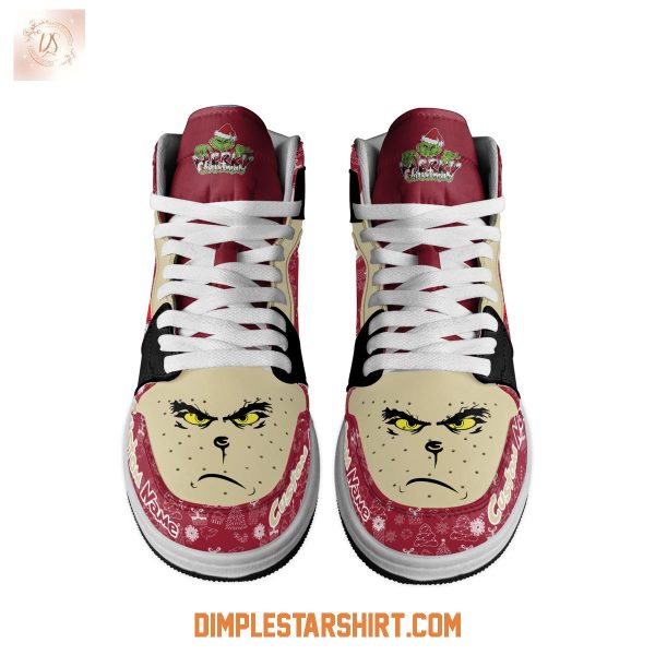 Indiana Hoosiers The Grinch Merry Christmas Air Jordan 1 Shoes