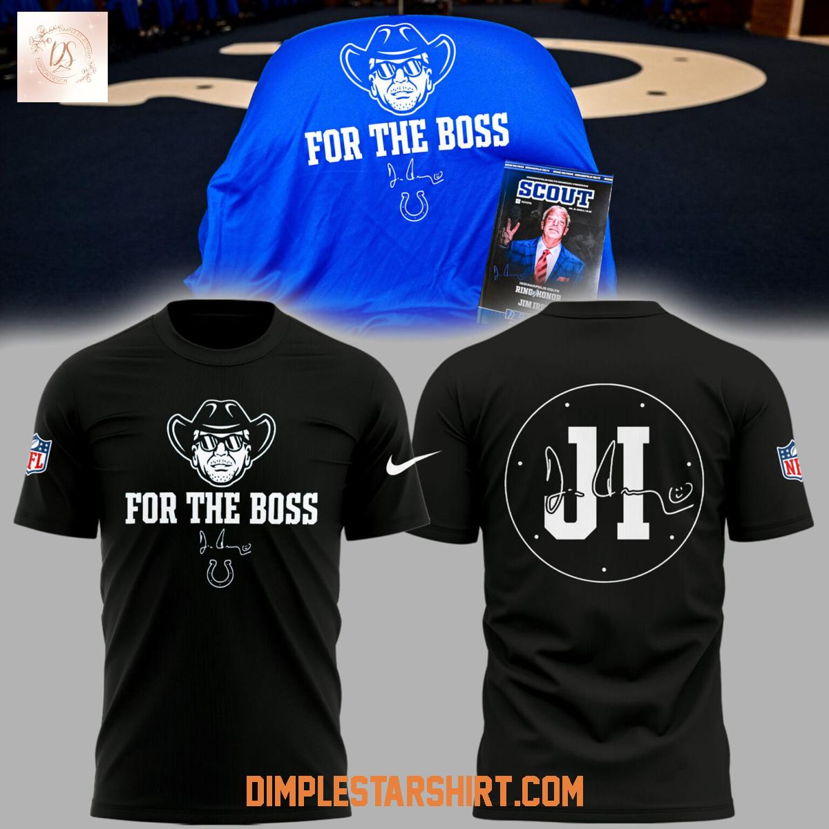 Indianapolis Colts In Honor Of Jim For The Boss Black Hoodie Shirt Indianapolis Colts In Honor Of Jim For The Boss Black Hoodie Shirt