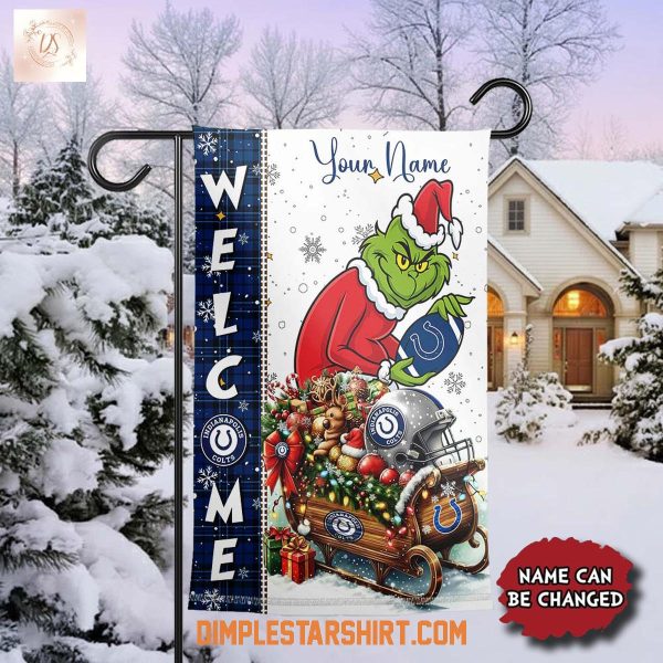 Indianapolis Colts  x The Grinch Christmas House Garden Flag