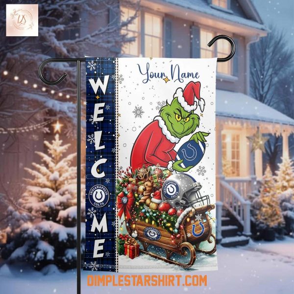 Indianapolis Colts  x The Grinch Christmas House Garden Flag
